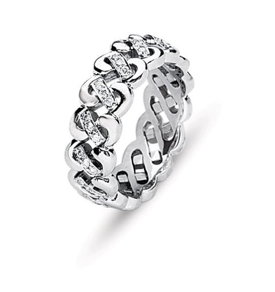 WOVEN STYLE DIAMOND ETERNITY BAND IN GOLD OR PLATINUM