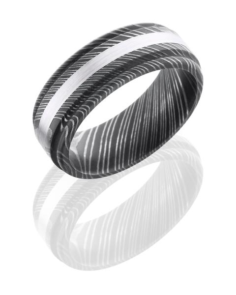 D8RED12_14KW; damascus; damascus steel; round edge; domed; 14kw; kw; white; white gold; gold