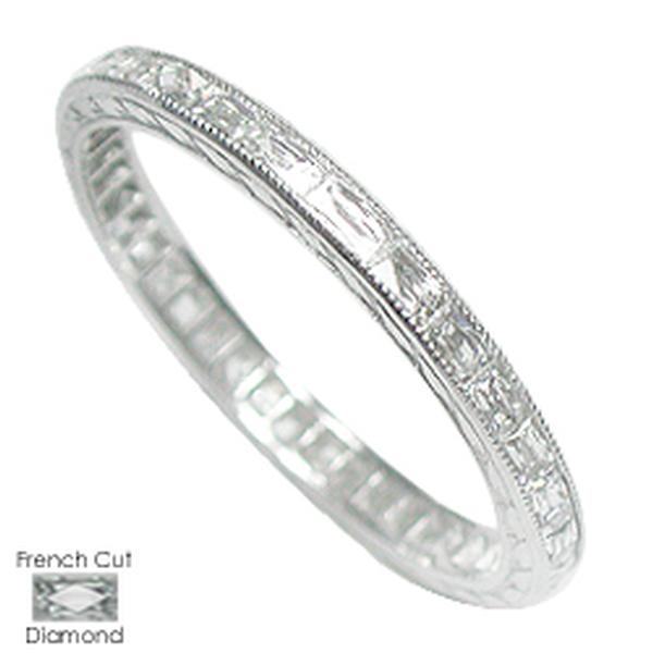 PLATINUM ETERNITY WEDDING RING WITH FRENCH CUT BAGUETTES 22MM
