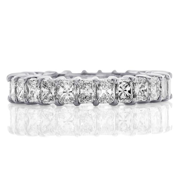 Platinum And Cushion Cut Diamond Eternity Band Weddingrings Com
