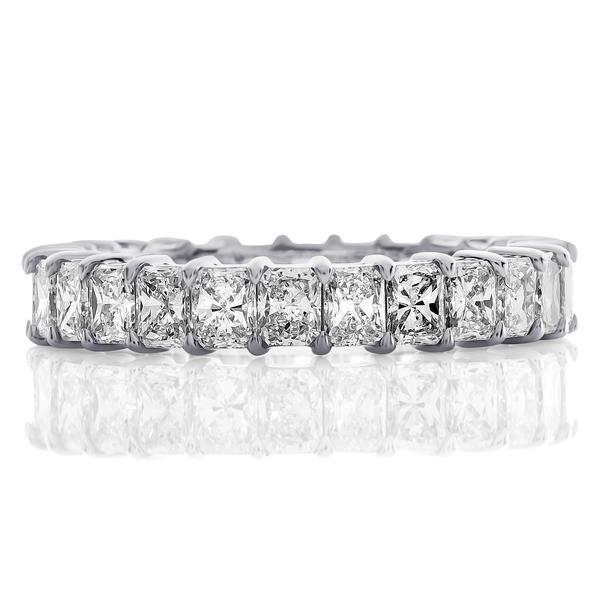 PLATINUM AND CUSHION CUT DIAMOND ETERNITY BAND