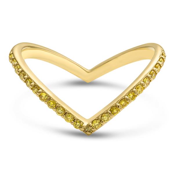 NATURAL COLORED DIAMONDS -VIVID YELLOW IN YELLOW GOLD