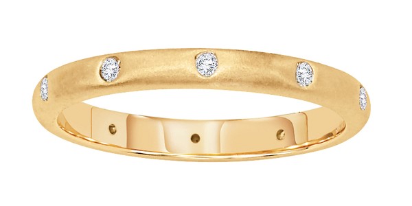 BURNISHED DIAMOND RING YELLOW GOLD ALSO ROSE, WHITE, GOLD OR PLATINUM