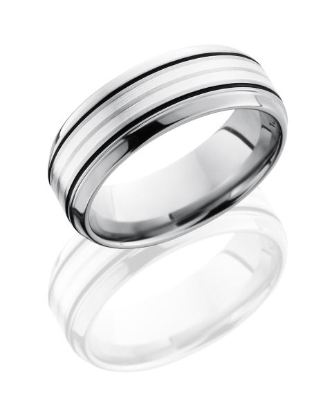 Titanium 8mm Beveled Band with 2mm SS