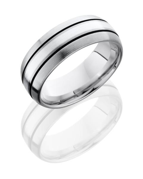 Titanium 8mm Domed Band with 2mm SS
