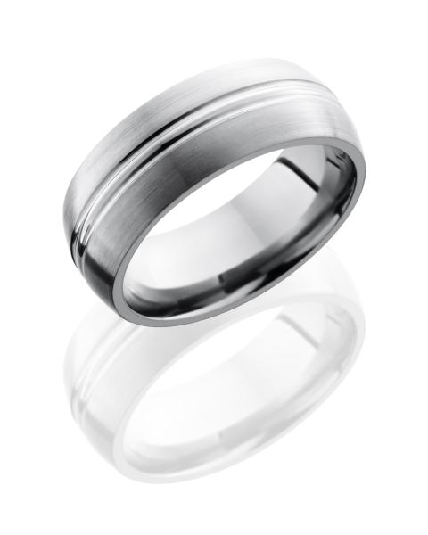 Titanium 8mm Domed Band with Domed Center