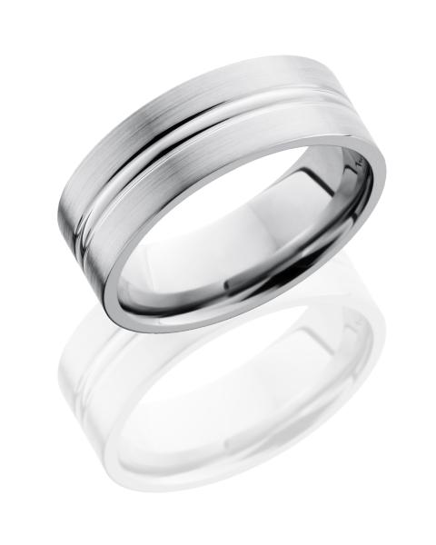 Titanium 8mm Flat Band with Domed Center