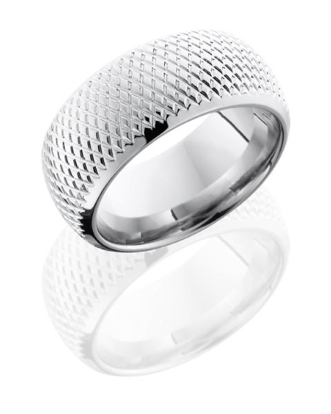 Cobalt Chrome 10mm Domed Band with Knurl Pattern
