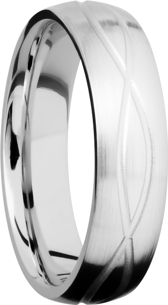 Cobalt chrome 6mm domed band with laser-carved infinity pattern
