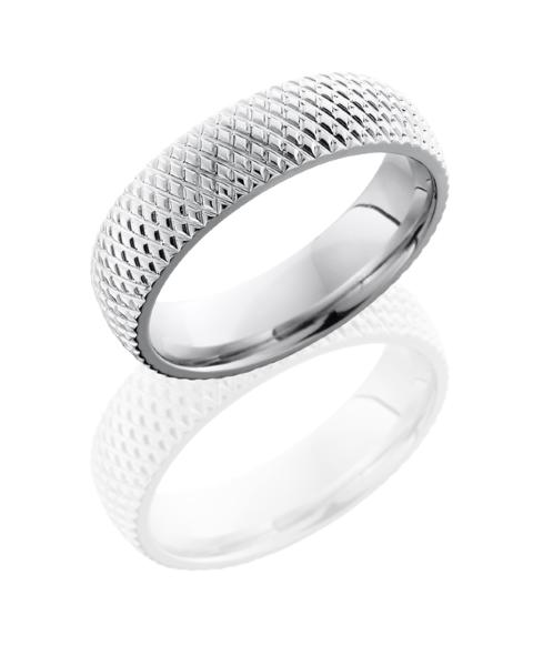 Cobalt Chrome 6mm Domed Band with Knurl Pattern