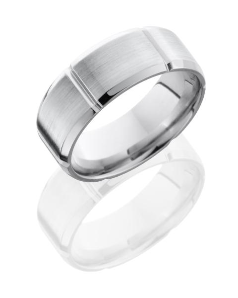 Cobalt Chrome 8mm beveled Band with Segmented Pattern