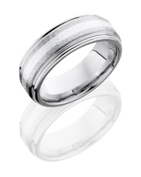 Cobalt Chrome 8mm Flat Band with Rounded Edges and 2mm SS