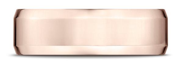 14k Rose Gold 7mm Comfort-Fit High Polished Carved Design Band