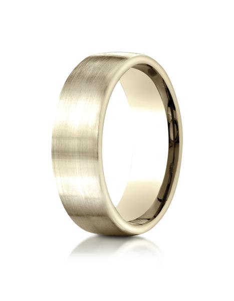 Yellow Gold 7.5mm Comfort-Fit  Satin Finish Design Band