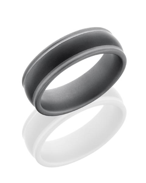 Tungsten and Ceramic 7mm Domed Band