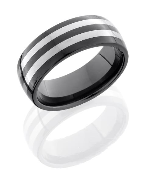 Tungsten and Ceramic 8mm Domed Band