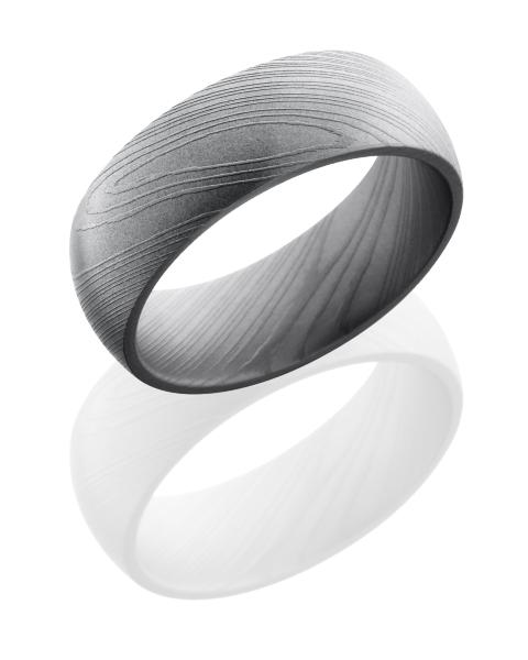 Damascus Steel 8mm Domed Band