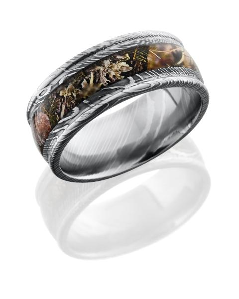 Damascus Steel 9mm Domed Band with Rounded Edges and 4mm King