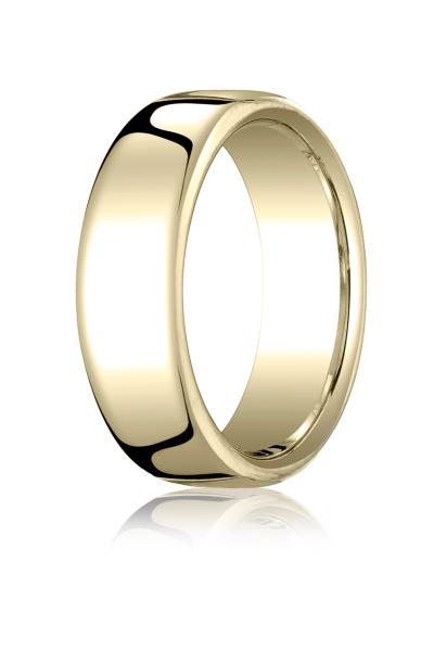 14K YELLOW GOLD EURO SHAPE COMFORT FIT RING 7.5MM