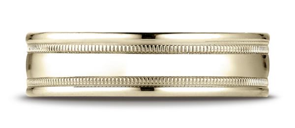 Yellow Gold 6mm Comfort-Fit High Polished with Millgrain Round Edge