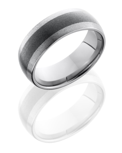 Ceramic and Tungsten Stone Finish 8mm Domed Band