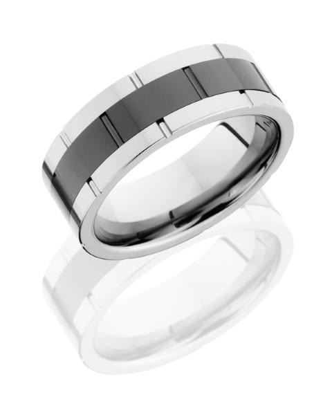 Ceramic and Tungsten Brick Pattern 9mm Band