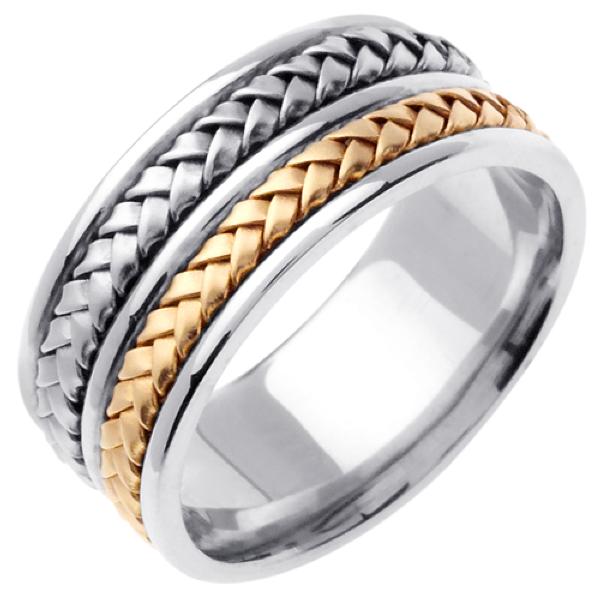 14KT WEDDING RING MADE WITH TWO BRAIDS 9MM