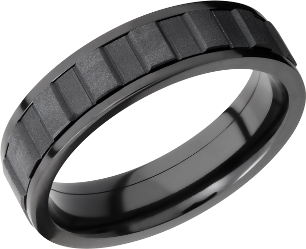 Zirconium 6mm flat band with spinning center