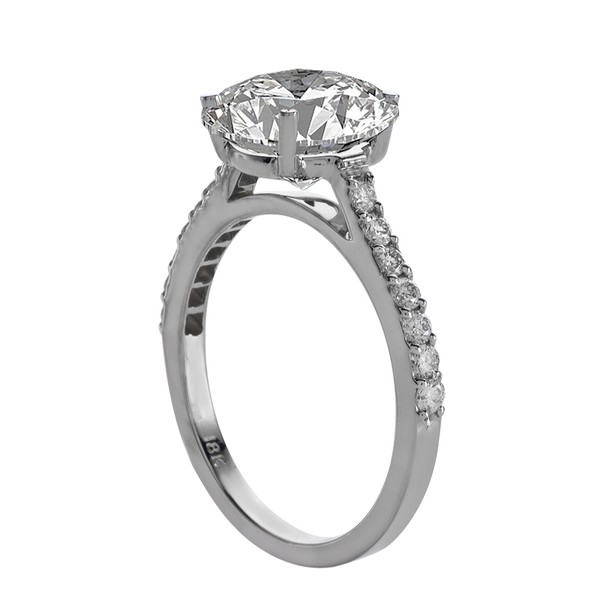 DIAMOND ENGAGEMENT RING FOR FLUSH FIT BAND