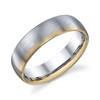 WEDDING RING SATIN FINISH WHITE WITH RED GOLD ACCENT 6MM