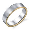 SATIN FINISH WEDDING RING COMFORT FIT WITH CONTRASTING BRIGHT FINISH EDGE 6.5MM