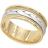PLATINUM AND 18KT YELLOW GOLD WEDDING RING WITH CENTER BRAID 7.5MM