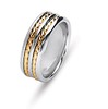 14KT WEDDING RING WITH TWO CONTRASTING TWTSTS 8MM