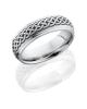 Titanium 7mm Domed Band with Grooved Edges and Laser Carved Celtic Pattern