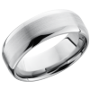 Titanium 8mm domed band with a flat satin finished  center and bright polished edges