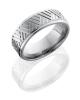 Titanium 8mm Flat Band with Grooved Edges and Basket Pattern