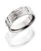 Titanium 8mm Flat Band with Segmented Pattern and Twelve .03ct Channel Set Diamonds - TCW .36