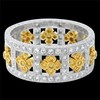 18K GOLD WEDDING RING SET WITH YELLOW SAPPHIRES AND DIAMONDS 7.7MM