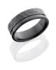 Zirconium 7mm Hammered and Polished Flat Band with Off Center Groove