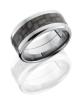 Titanium 10mm Beveled Band with 5mm of Carbon Fiber
