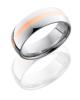 Cobalt Chrome 8mm Domed Band with 2mm 14KR