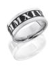 Cobalt Chrome 9mm Flat Band with Customized Laser Carved Roman Numerals
