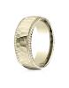 Yellow Gold 8mm Comfort-Fit Rope Edge Hammered Finish Design Band