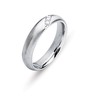 WEDDING RING SATIN FINISH WITH DIAGONAL DIAMOND ACCENT IN GOLD OR PLATINUM