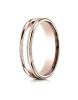14k Rose Gold 4mm Comfort-Fit  High Polished finish with a round edge and millgrain