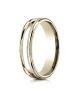 Yellow Gold 4mm Comfort-Fit  High Polished finish with a round edge and millgrain