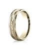 Yellow Gold 6mm Comfort-Fit Harvest of Love Round Edge Carved Design Band