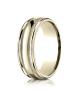 Yellow Gold 7mm Comfort-Fit High Polished with Millgrain Round Edge Carved Design Band