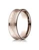 14k Rose Gold 7.5 mm Comfort Fit Wire Finish Center  Round Edge Design Band
