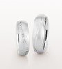 SATIN FINISH WEDDING RING WITH CURVED LINE 6MM - RING ON RIGHT